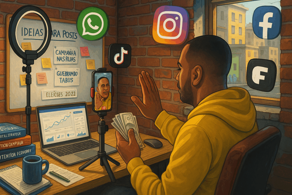 Como fazer marketing político nas redes sociais com conteúdo direto e estratégia digital.