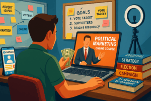Curso de marketing político com foco em estratégia, redes sociais e resultados reais.