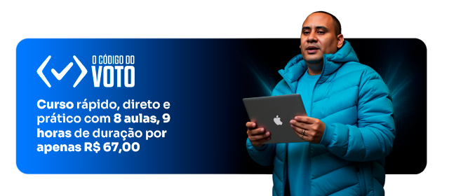 Código do Voto - curso rápido e direto de marketing político com 8 aulas e 9 horas de duração com Lucas Pimenta