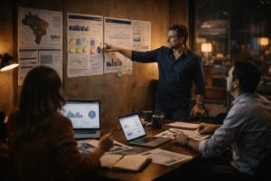 Estratégias de campanha eleitoral organizam decisões, ritmo e narrativa para vencer.